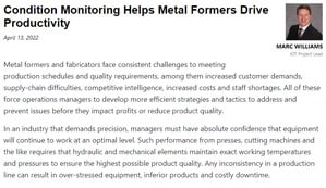 Improve Productivity in Metal Forming